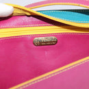 FENDI Shoulder Bag Leather Pink Gold Auth 214926A-16