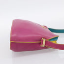 FENDI Shoulder Bag Leather Pink Gold Auth 214926A-5