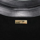 GUCCI Bamboo Jackie Shoulder Bag Suede Black Gold 001 4062 Auth 214927A-14