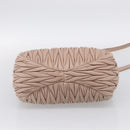 Miu Miu Matelasse Hand Bag Leather 2way Pink Gold Auth 214932A-11