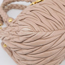 Miu Miu Matelasse Hand Bag Leather 2way Pink Gold Auth 214932A-13
