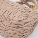 Miu Miu Matelasse Hand Bag Leather 2way Pink Gold Auth 214932A-14