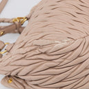 Miu Miu Matelasse Hand Bag Leather 2way Pink Gold Auth 214932A-15