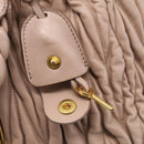 Miu Miu Matelasse Hand Bag Leather 2way Pink Gold Auth 214932A-16