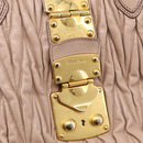 Miu Miu Matelasse Hand Bag Leather 2way Pink Gold Auth 214932A-17