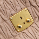 Miu Miu Matelasse Hand Bag Leather 2way Pink Gold Auth 214932A-18