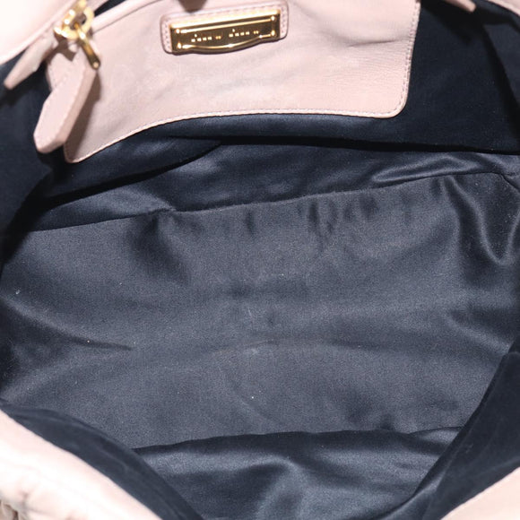 Miu Miu Matelasse Hand Bag Leather 2way Pink Gold Auth 214932A