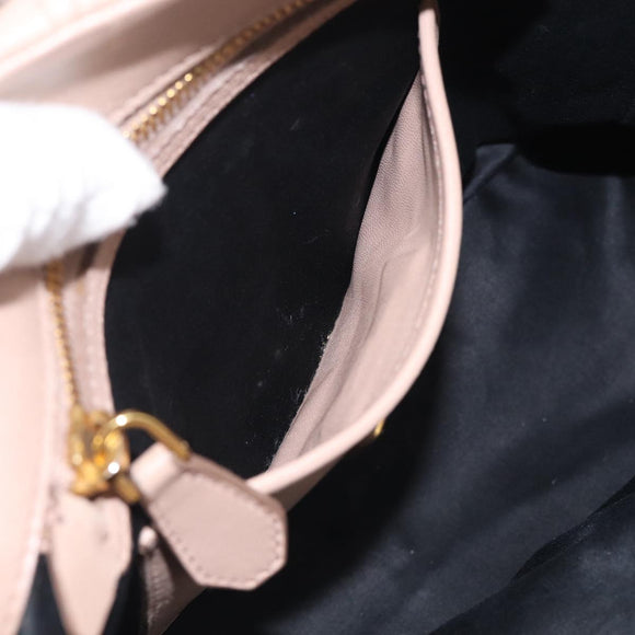 Miu Miu Matelasse Hand Bag Leather 2way Pink Gold Auth 214932A