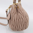 Miu Miu Matelasse Hand Bag Leather 2way Pink Gold Auth 214932A-5