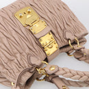 Miu Miu Matelasse Hand Bag Leather 2way Pink Gold Auth 214932A-6