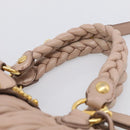 Miu Miu Matelasse Hand Bag Leather 2way Pink Gold Auth 214932A-8