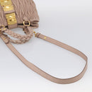 Miu Miu Matelasse Hand Bag Leather 2way Pink Gold Auth 214932A-9