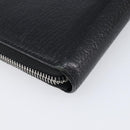 Miu Miu Madras Long Wallet Leather Black Silver Auth 214934A-11