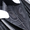 Miu Miu Madras Long Wallet Leather Black Silver Auth 214934A-21
