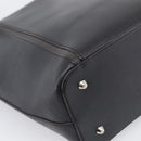 BURBERRY Tote Bag Leather Black Silver Auth 214935-13
