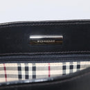 BURBERRY Tote Bag Leather Black Silver Auth 214935-15