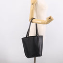 BURBERRY Tote Bag Leather Black Silver Auth 214935-21