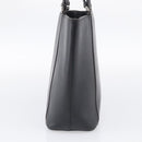 BURBERRY Tote Bag Leather Black Silver Auth 214935-5