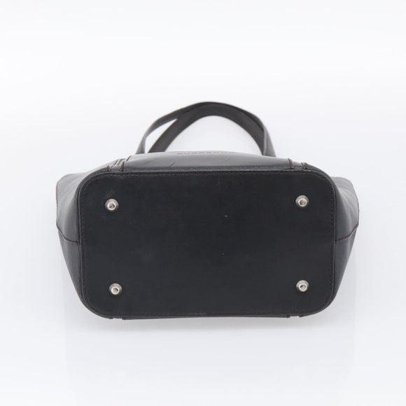 BURBERRY Tote Bag Leather Black Silver Auth 214935