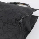 GUCCI GG Canvas Bamboo Hand Bag Nylon Black Silver 002 1010 Auth 214937-13