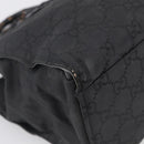 GUCCI GG Canvas Bamboo Hand Bag Nylon Black Silver 002 1010 Auth 214937-14