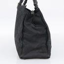 GUCCI GG Canvas Bamboo Hand Bag Nylon Black Silver 002 1010 Auth 214937-5