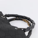 GUCCI GG Canvas Bamboo Hand Bag Nylon Black Silver 002 1010 Auth 214937-8