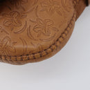 Salvatore Ferragamo Gancini Shoulder Bag Leather Brown Silver Auth 214940A-10