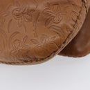 Salvatore Ferragamo Gancini Shoulder Bag Leather Brown Silver Auth 214940A-13