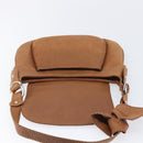 Salvatore Ferragamo Gancini Shoulder Bag Leather Brown Silver Auth 214940A-15