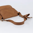 Salvatore Ferragamo Gancini Shoulder Bag Leather Brown Silver Auth 214940A-7