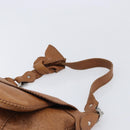 Salvatore Ferragamo Gancini Shoulder Bag Leather Brown Silver Auth 214940A-8
