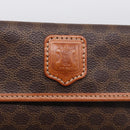 CELINE Macadam Canvas Pouch PVC Leather Brown Gold Auth 214943A-12