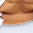 CELINE Macadam Canvas Pouch PVC Leather Brown Gold Auth 214943A-13