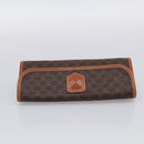 CELINE Macadam Canvas Pouch PVC Leather Brown Gold Auth 214943A-6
