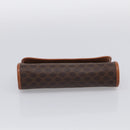 CELINE Macadam Canvas Pouch PVC Leather Brown Gold Auth 214943A-7