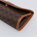 CELINE Macadam Canvas Pouch PVC Leather Brown Gold Auth 214943A-8