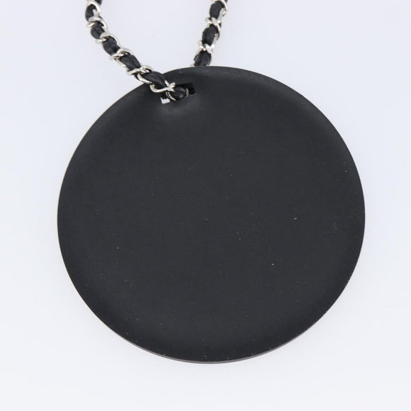 CHANEL Bag Charm Rubber Black Silver CC Auth 214946