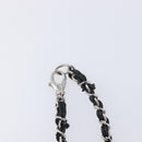 CHANEL Bag Charm Rubber Black Silver CC Auth 214946-3
