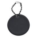 CHANEL Bag Charm Rubber Black Silver CC Auth 214946-6