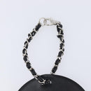 CHANEL Bag Charm Rubber Black Silver CC Auth 214946-7