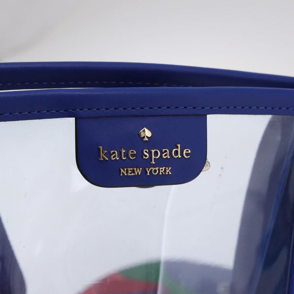 kate spade Tote Bag Leather Vinyl Blue Auth 214957A
