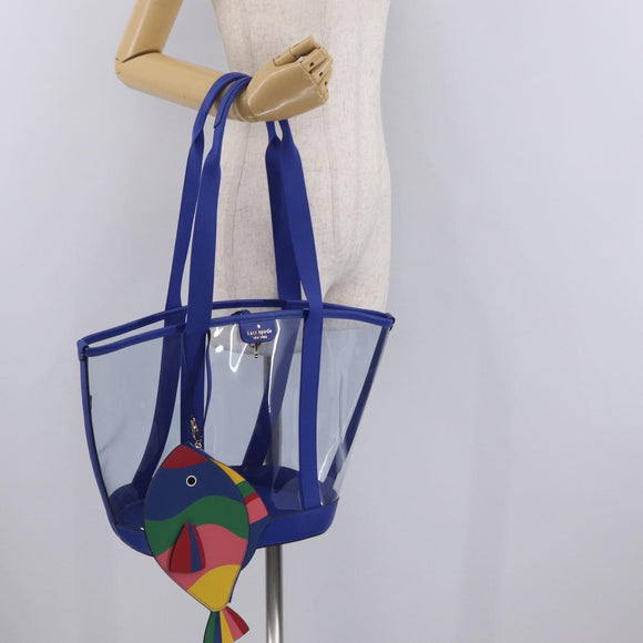 kate spade Tote Bag Leather Vinyl Blue Auth 214957A