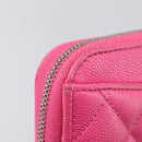 CHANEL Matelasse Wallet Caviar Skin Pink Gold CC Auth 214961M-12