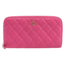 CHANEL Matelasse Wallet Caviar Skin Pink Gold CC Auth 214961M-2