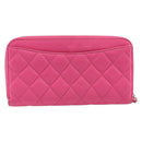 CHANEL Matelasse Wallet Caviar Skin Pink Gold CC Auth 214961M-3