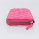 CHANEL Matelasse Wallet Caviar Skin Pink Gold CC Auth 214961M-5