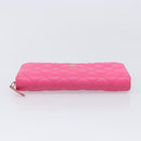 CHANEL Matelasse Wallet Caviar Skin Pink Gold CC Auth 214961M-7