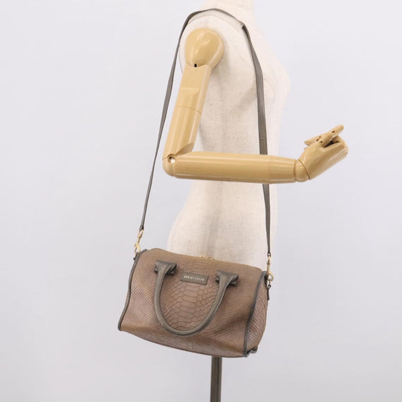 See By Chloe Shoulder Bag Leather Beige Gold Auth 214967A