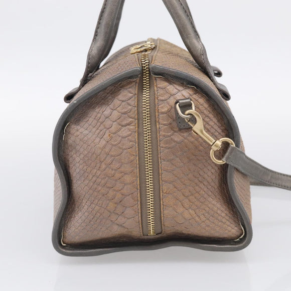 See By Chloe Shoulder Bag Leather Beige Gold Auth 214967A